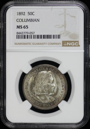 Obverse of this 1892 50C Columbian Silver Commemorative NGC MS-65