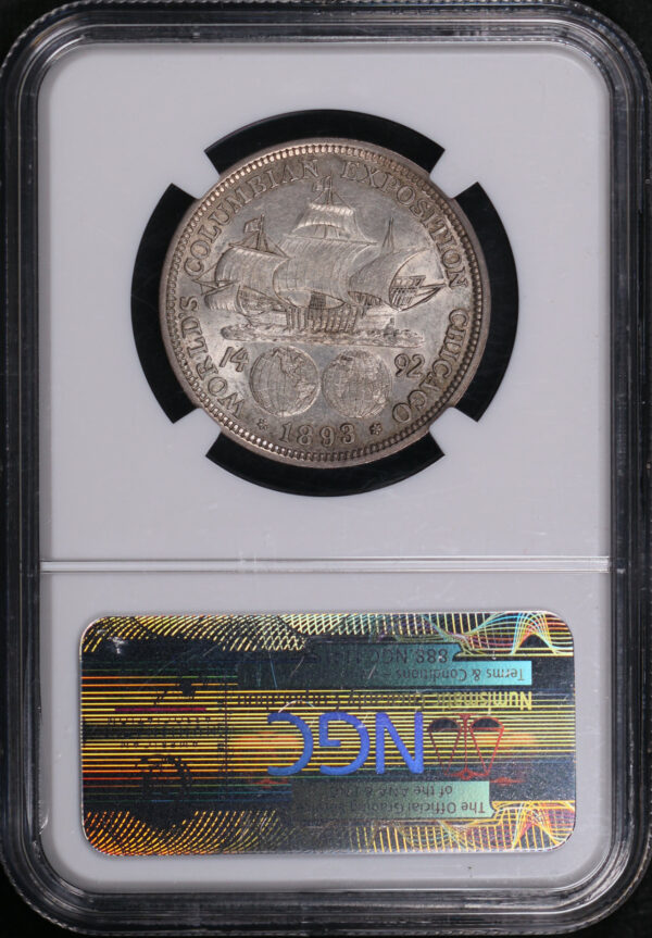 Reverse of this 1893 50C Columbian Silver Commemorative NGC AU-55