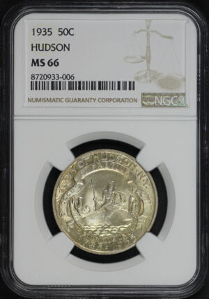 Obverse of this 1935 Silver Commemorative Hudson 50C NGC MS-66