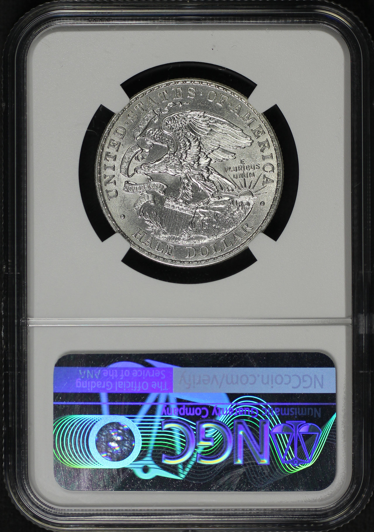 Reverse of this 1918 Silver Commemorative Lincoln-Illinois 50C NGC MS-62