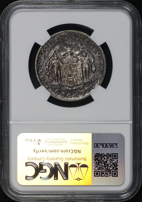 Reverse of this 1934 50C Maryland Silver Commemorative NGC MS-63