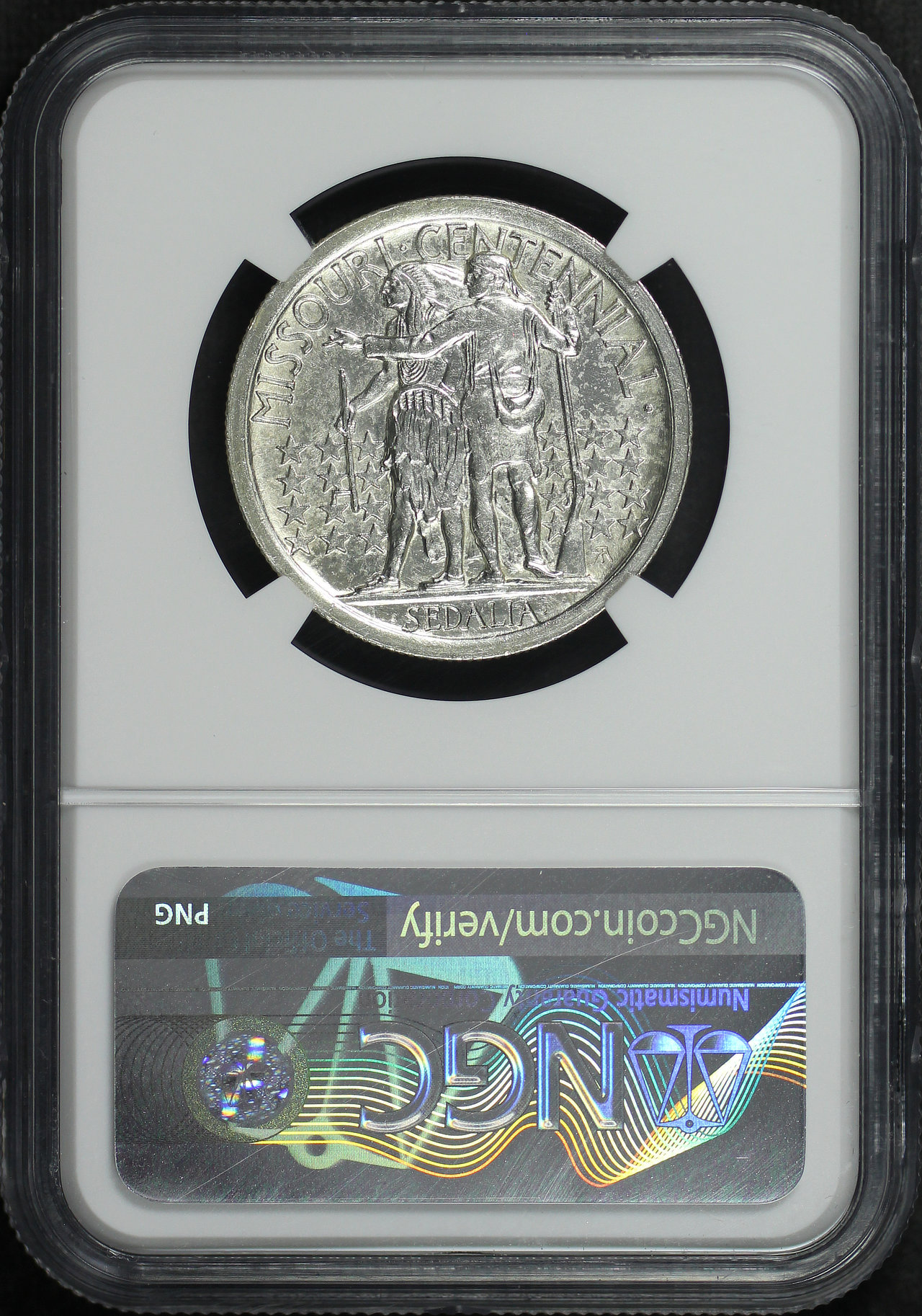 Reverse of this 1921 Silver Commemorative Missouri 50C NGC MS-63
