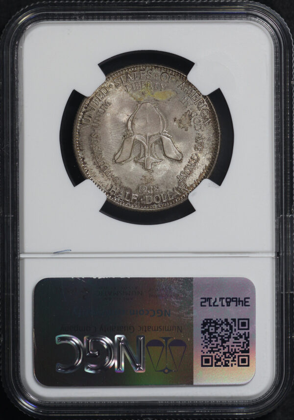 Reverse of this 1938 50C New Rochelle Silver Commemorative NGC MS-65