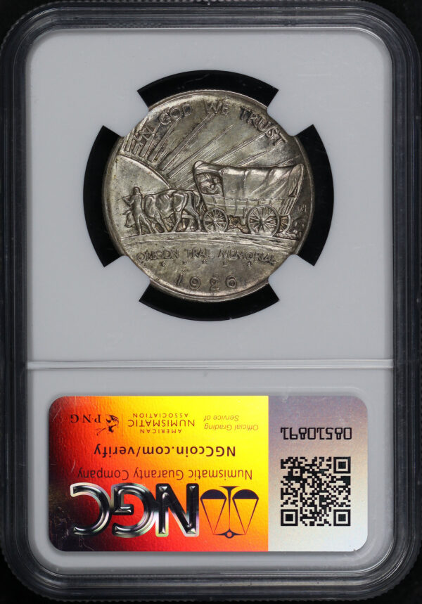 Reverse of this 1926-S 50C Oregon Silver Commemorative NGC MS-64