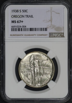 Obverse of this 1938-S 50C Oregon Silver Commemorative NGC MS-67+