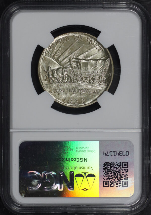 Reverse of this 1938-S 50C Oregon Silver Commemorative NGC MS-67+