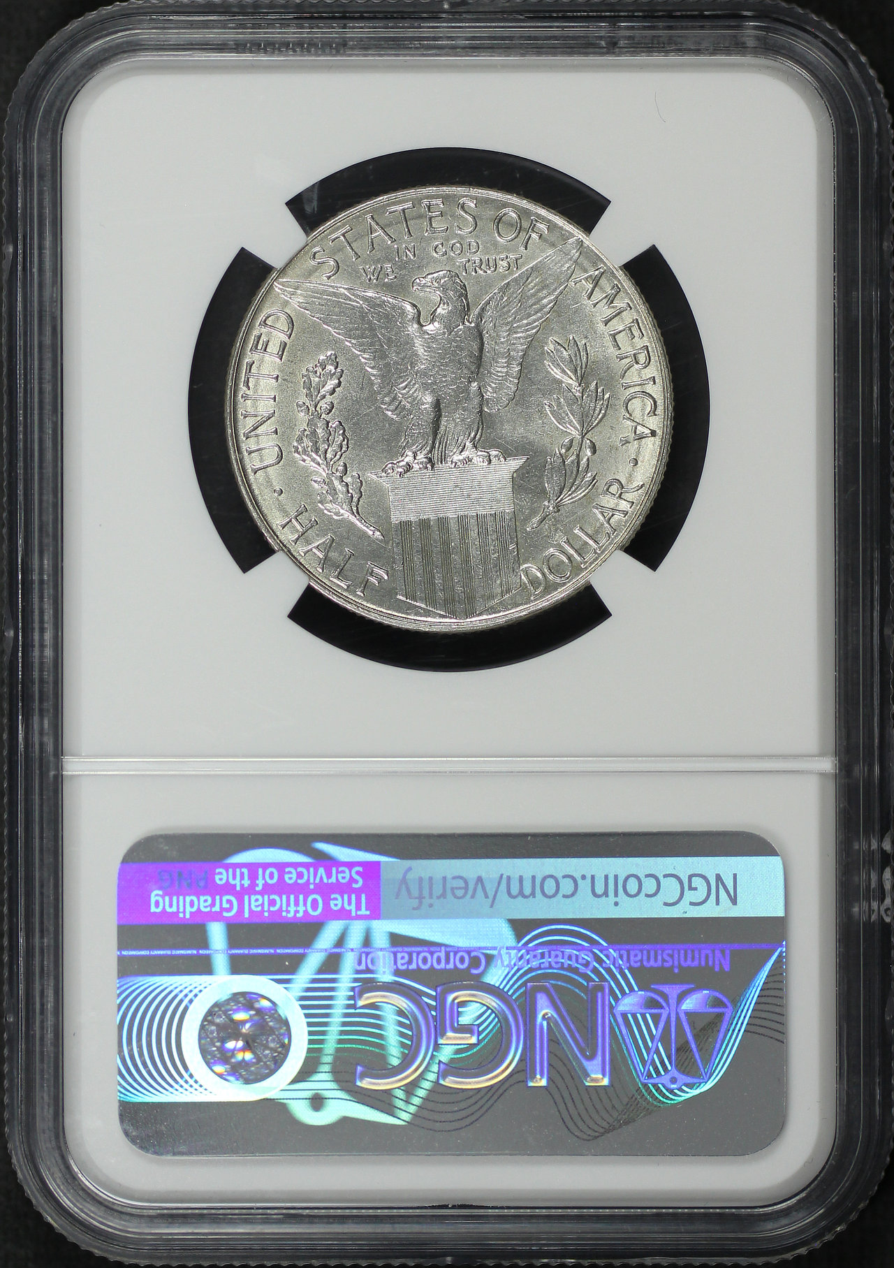 Reverse of this 1915-S Silver Commemorative Panama-Pacific PANAMA-PACIFIC 50C NGC MS-62