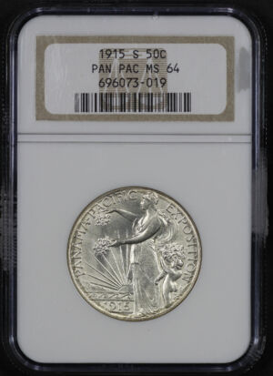 Obverse of this 1915-S 50C Panama-Pacific Silver Commemorative NGC MS-64