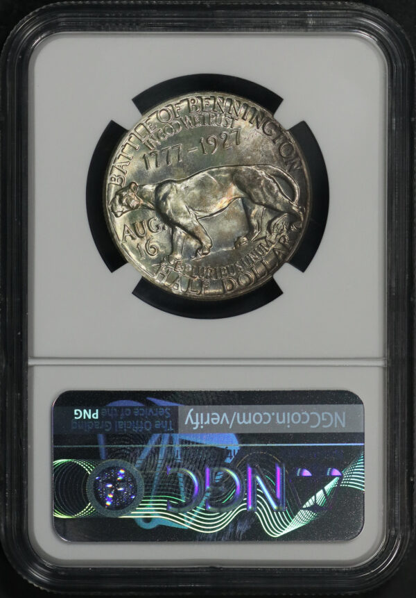 Reverse of this 1927 50C Vermont Silver Commemorative NGC MS-66+