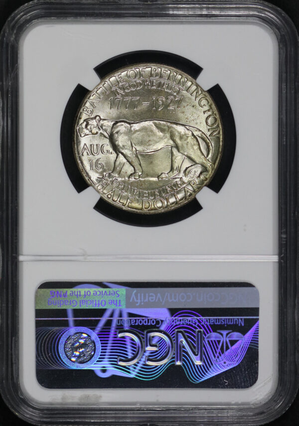 Reverse of this 1927 50C Vermont Silver Commemorative NGC MS-67