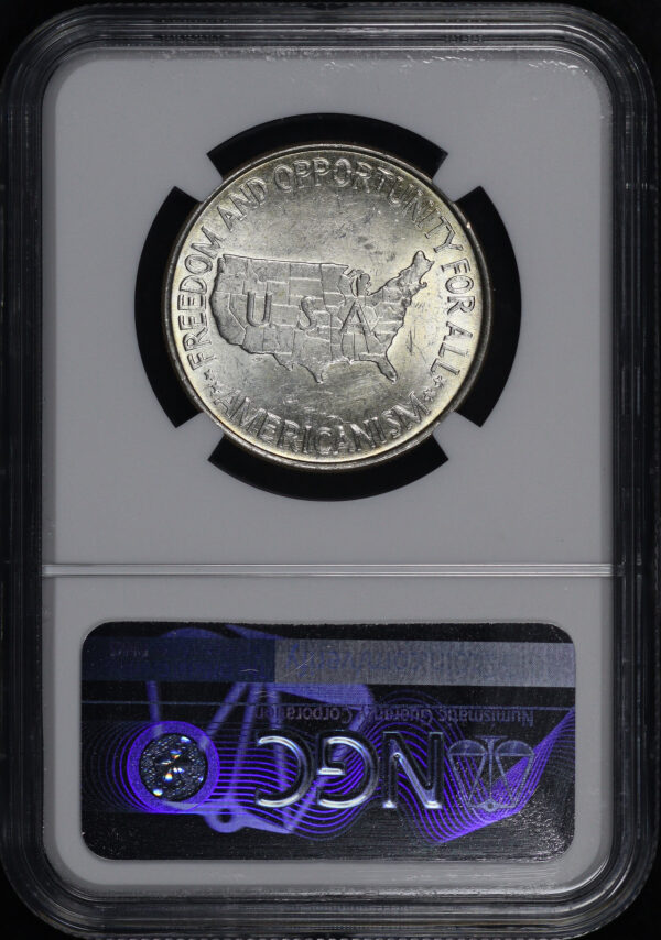 Reverse of this 1952 50C Washington-Carver Silver Commemorative NGC MS-63