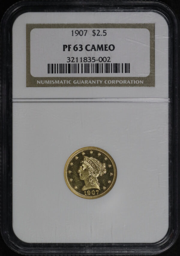 Obverse of this 1907 Liberty Head $2.5 NGC PF-63 Cameo