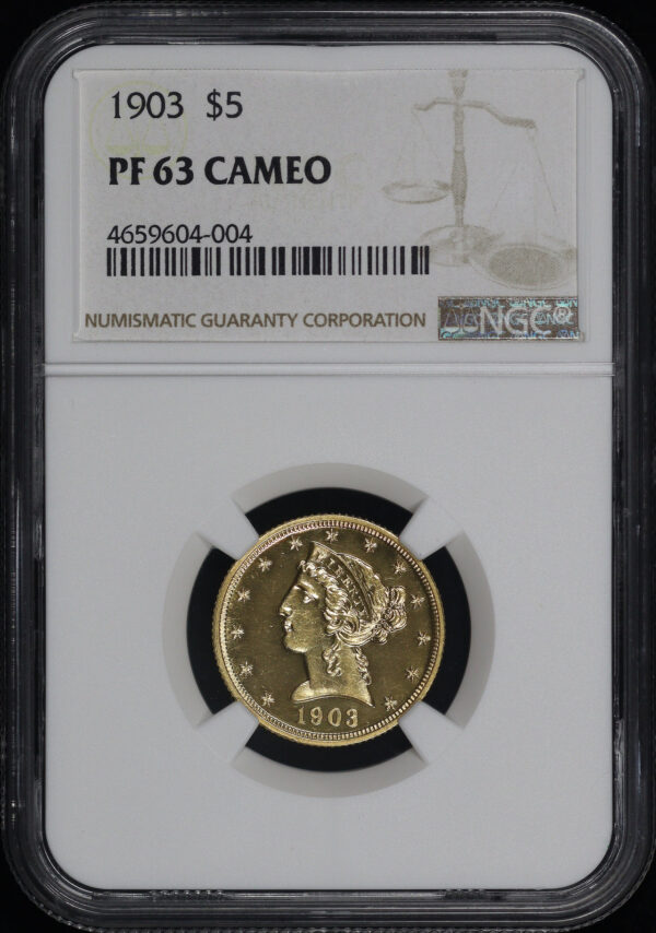 Obverse of this 1903 Liberty Head $5 NGC PF-63 Cameo