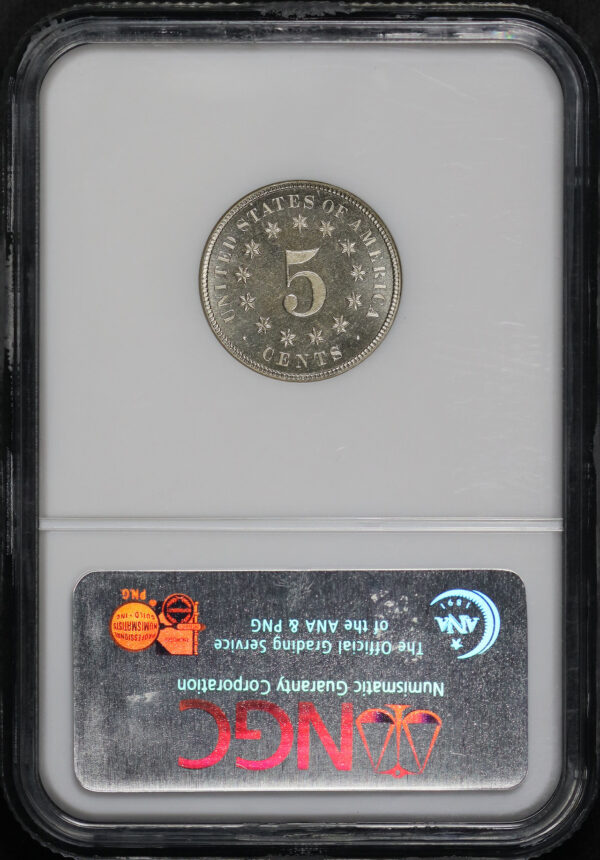 Reverse of this 1880 Shield Nickel NGC PF-65 CAM