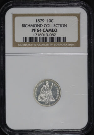 Obverse of this 1879 Liberty Seated Dime NGC PF-64 CAM RICHMOND COLLECTION
