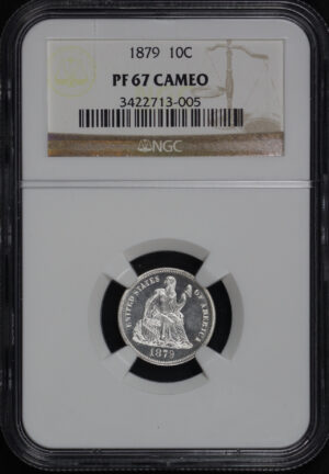 Obverse of this 1879 Liberty Seated Dime NGC PF-67 CAM