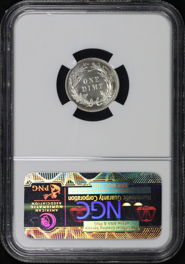 Reverse of this 1897 Barber Dime NGC PF-67 Cameo