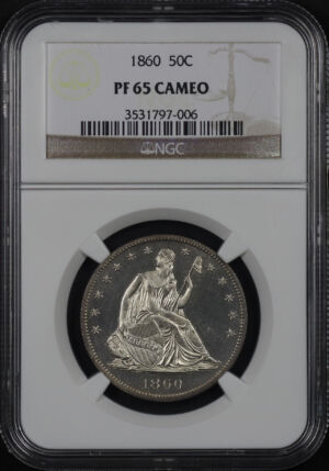 Obverse of this 1860 Liberty Seated Half Dollar NGC PF-65 CAM