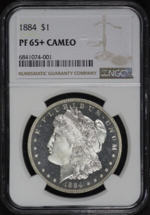Obverse of this 1884 Morgan Dollar NGC PF-65+ CAM