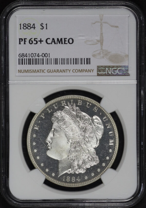 Obverse of this 1884 Morgan Dollar NGC PF-65+ CAM