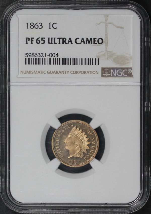 Obverse of this 1863 Indian Cent NGC PF-65 UC