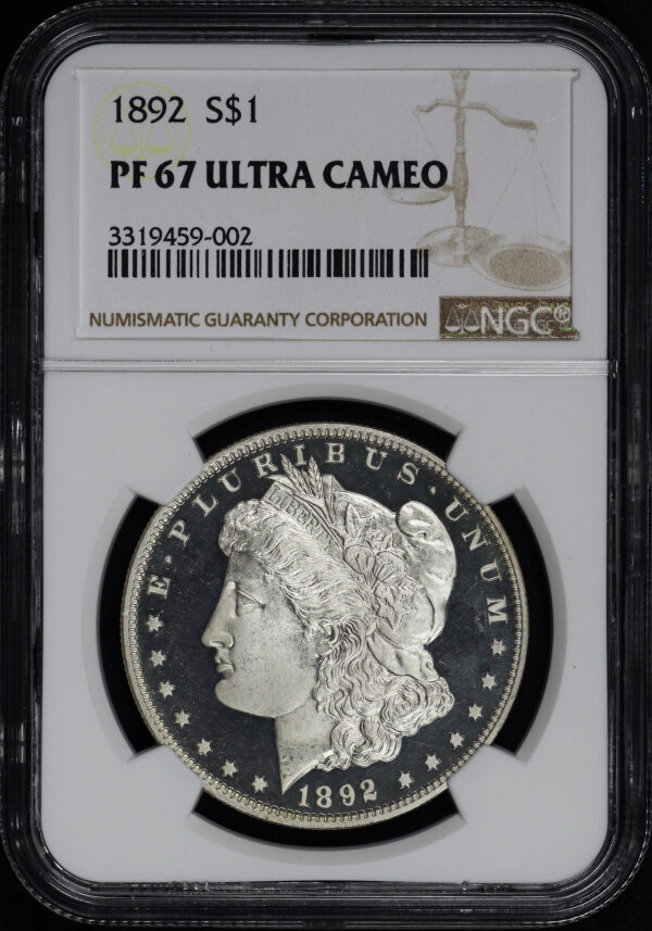 Obverse of this 1892 Morgan Dollar NGC PF-67 UCAM