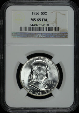 Obverse of this 1956 Franklin Half Dollar NGC MS-65 FBL