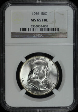Obverse of this 1956 Franklin Half Dollar NGC MS-65 FBL