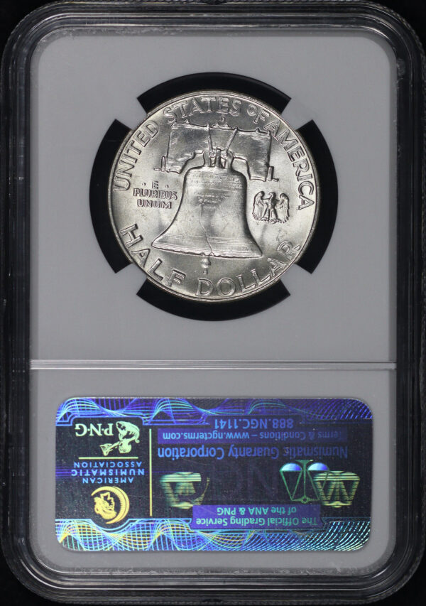 Reverse of this 1957-D Franklin Half Dollar NGC MS-64 FBL