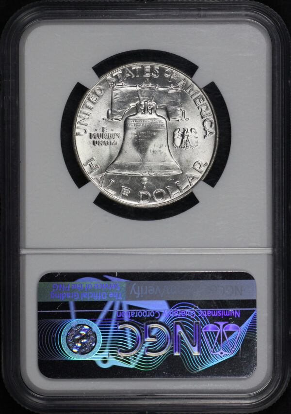Reverse of this 1957-D Franklin Half Dollar NGC MS-64 FBL