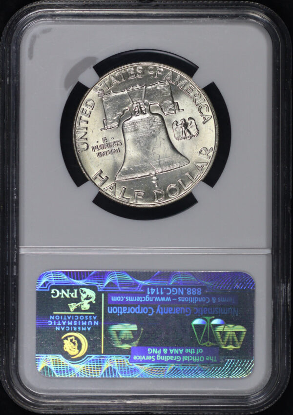 Reverse of this 1959 Franklin Half Dollar NGC MS-64 FBL