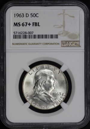 Obverse of this 1963-D Franklin Half Dollar NGC MS-67+ FBL