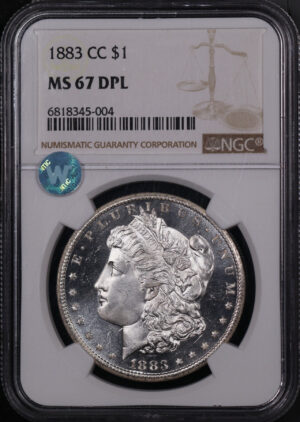 Obverse of this 1883-CC Morgan Dollar NGC MS-67 DMPL