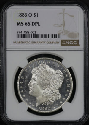 Obverse of this 1883-O Morgan Dollar NGC MS-65 DPL