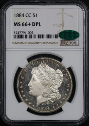 Obverse of this 1884-CC Morgan Dollar NGC MS-66+ DMPL CAC