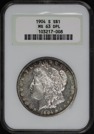 Obverse of this 1904-S Morgan Dollar NGC MS-63 DMPL