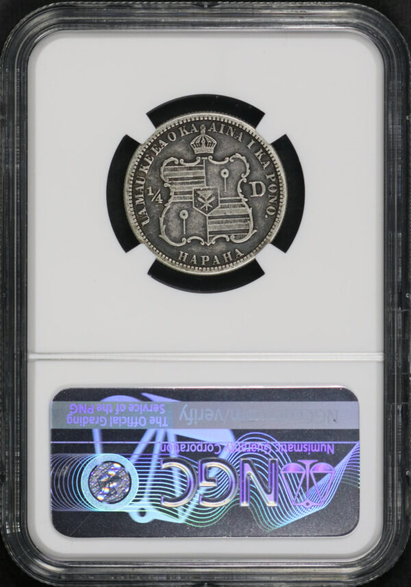 Reverse of this 1883 Liberty Seated Quarter Hawaii NGC VF-30