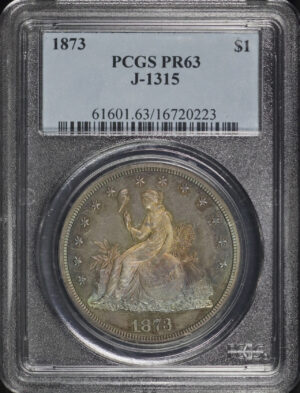 Obverse of this 1873 Patterns J-1315 PCGS PR-63