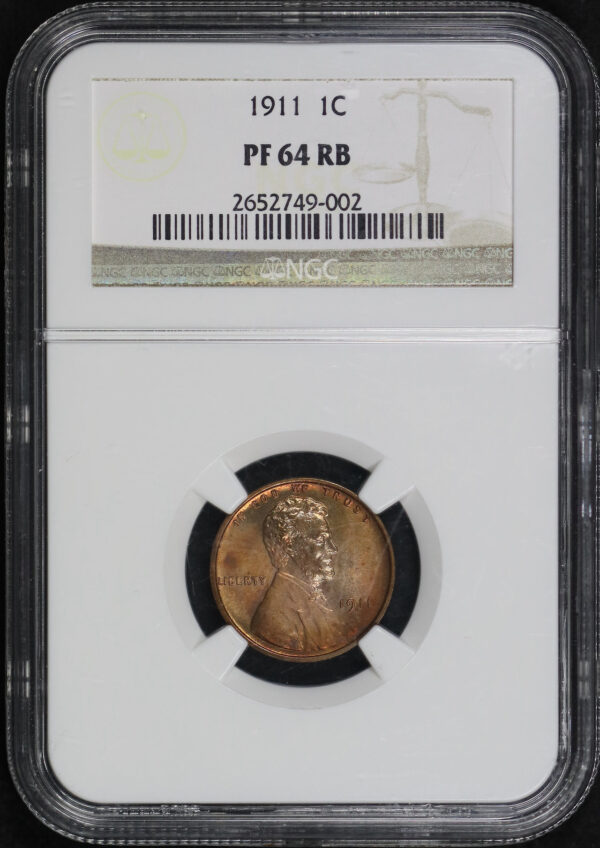 Obverse of this 1911 Lincoln Cent Wheat Reverse NGC PF-64 RB