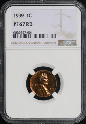 Obverse of this 1939 Lincoln Cent Wheat Reverse NGC PF-67 RD