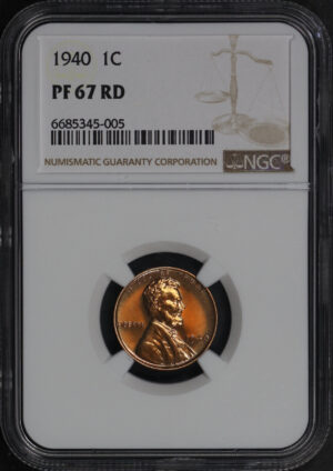 Obverse of this 1940 Lincoln Cent Wheat Reverse NGC PF-67 RD