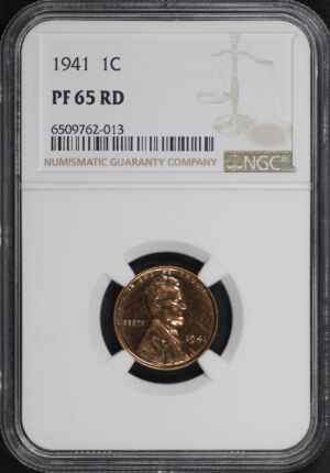 Obverse of this 1941 Lincoln Cent Wheat Reverse NGC PF-65 RD