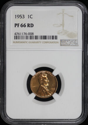 Obverse of this 1953 Lincoln Cent Wheat Reverse NGC PF-66 RD
