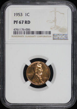 Obverse of this 1953 Lincoln Cent Wheat Reverse NGC PF-67 RD