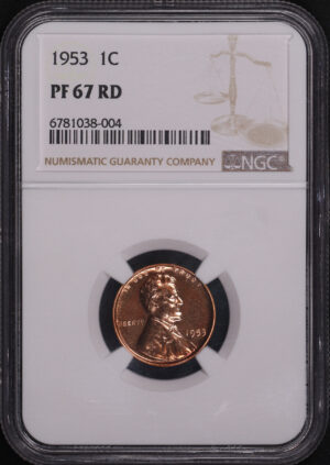 Obverse of this 1953 Lincoln Cent Wheat Reverse NGC PF-67 RD