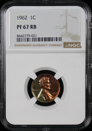 Obverse of this 1962 Lincoln Cent Modern NGC PF-67 RB