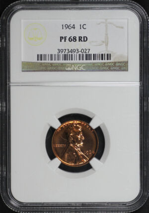 Obverse of this 1964 Lincoln Cent Modern NGC PF-68 RD