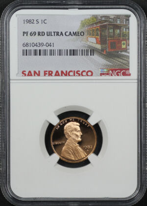 Obverse of this 1982-S Lincoln Cent Modern NGC PF-69 Ultra Cameo