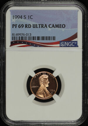 Obverse of this 1994-S Lincoln Cent Modern NGC PF-69 UC RD
