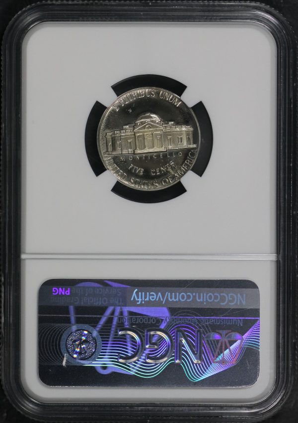 Reverse of this 1972-S Jefferson Nickel NGC PF-66 MINT ERROR Obverse Die Break